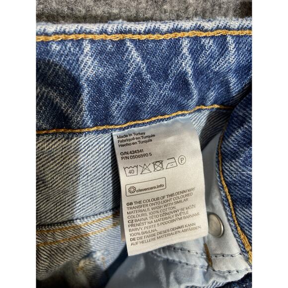 H&M & Denim Jeans Women Sz 6 High Rise Straight Leg Distressed Light Wash Pants - Picture 8 of 8